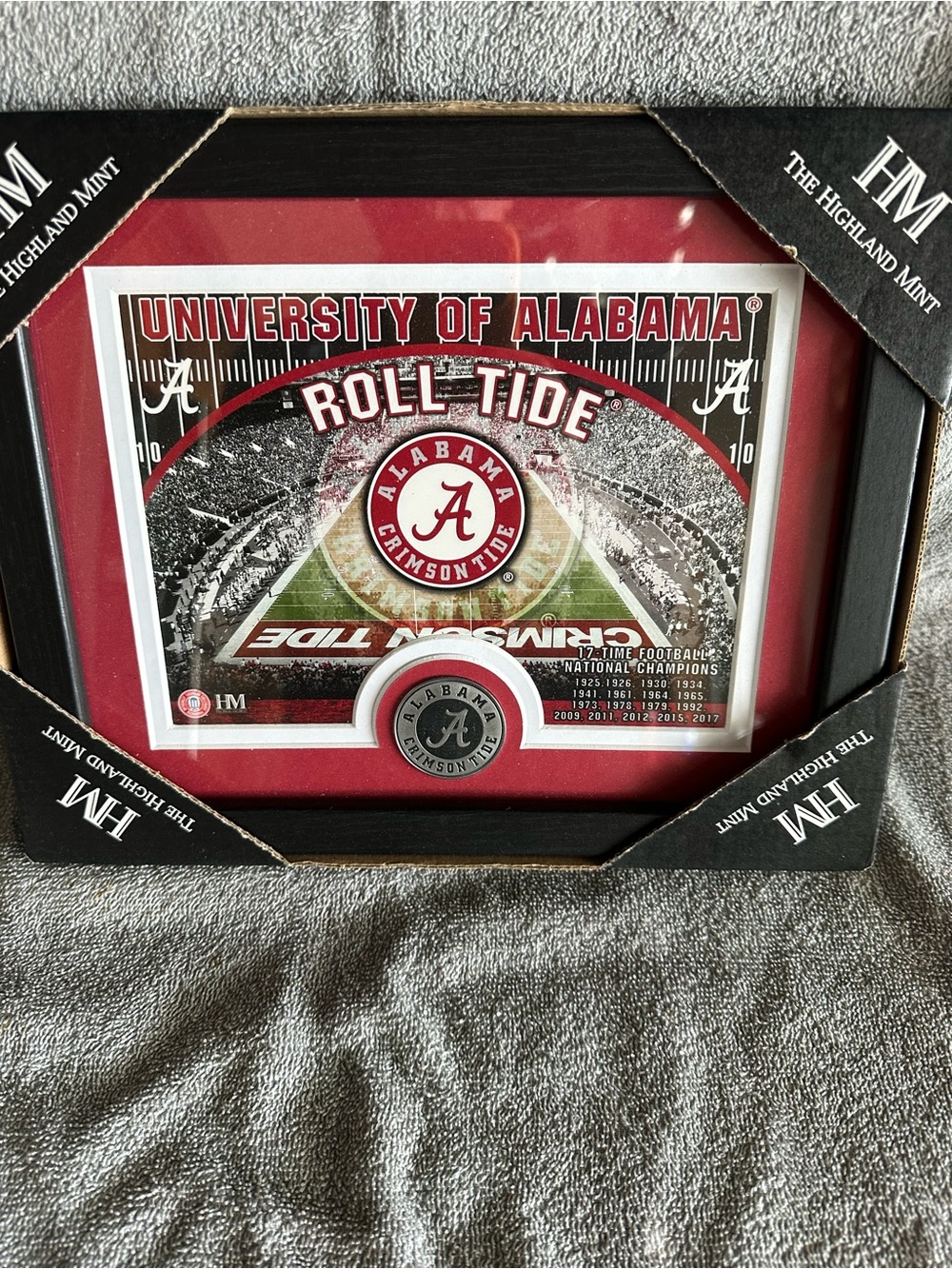 University of Alabama Roll Tide Framed Stadium Plaque - Crimson & White